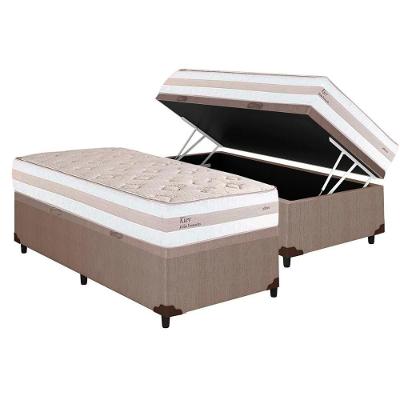 Cama Box Baú Solteiro: Colchão Molas Ensacadas Herval MasterPocket Kiev + Base CRC Courano Clean(88x188)
