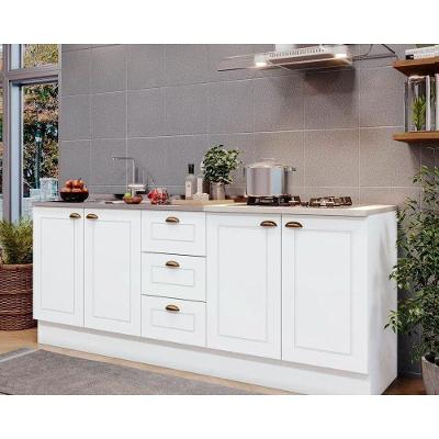 Cozinha Completa Americana (2 Balcões, 1 Complemento) 3 Peças Branco - Henn