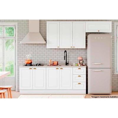 Kit De Cozinha Completa 5 Peças Americana (2 Armários 2 Balcões 1 Complemento) C5p15 Branco - Henn
