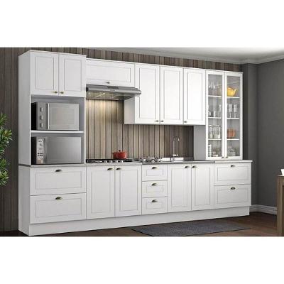 Kit De Cozinha Completa 8 Peças Americana (2 Armários 2 Balcões 2 Paneleiros 2 Complementos) Branco