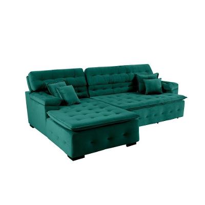 Sofá Retrátil E Reclinável Com Chaise Orlando 2.20x1.50m - Sofisticato-verde