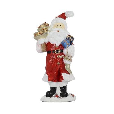 Figura Natalina Papai Noel Com árvore De Resina 38cm Bravadecor