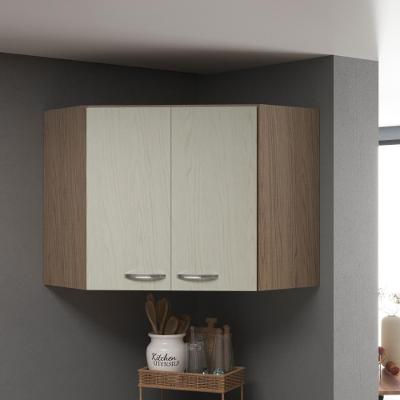 Armário Aéreo Modulado De Canto Fidelitá Paris 75cm 2 Portas Nogal/salinas