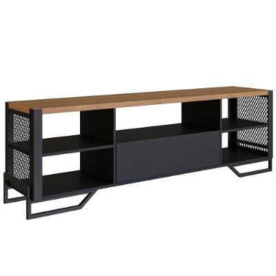 Rack Industrial 180 Cm Gaveta E Tela Em Metal 1017 Preto Mell Pp Preto Mell
