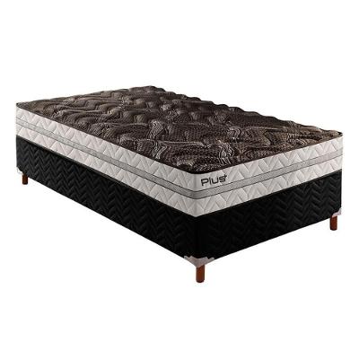 Cama Box Solteiro: Colchão Espuma D33 Paropas Pasquale Plus + Base CRC Suede Black(88x188)