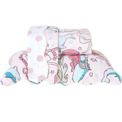Kit Cobre Leito Rolinho Casal + Porta Travesseiro Toque Macio Sereia