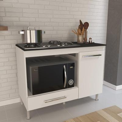 Balcão Modulado Para Forno E Cooktop 105cm 1 Porta 1 Gaveta Madrid Fidelitá Branco