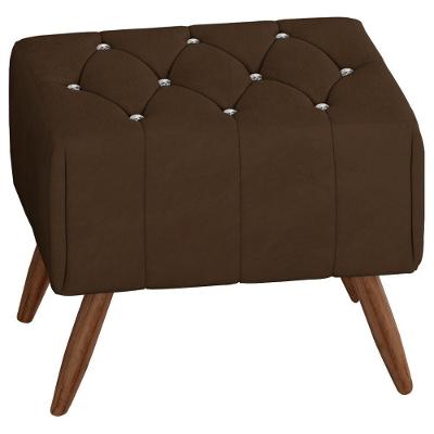 Puff Puf Para Sala Pes Madeira Trit Veludo Sl 942 Peer Sl 942