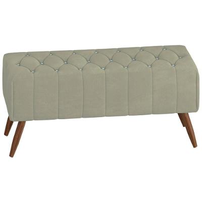 Puff Puf Para Sala 100 Cm Pes Madeira Trit Veludo Sl 940 Peer Sl 940