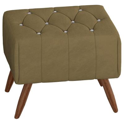 Puff Puf Para Sala Pes Madeira Trit Veludo Sl 945 Peer Sl 945