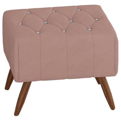 Puff Puf Para Sala Pes Madeira Trit Veludo Sl 949 Peer Sl 949