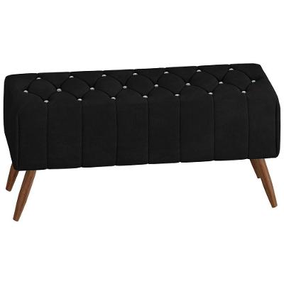 Puff Puf Para Sala 100 Cm Pes Madeira Trit Veludo Sl 944 Peer Sl 944