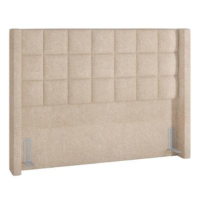 Cabeceira Cama Box Casal 140cm Pisa P02 Bouclé Bege - Mpozenato