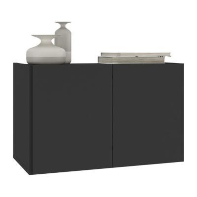 Aparador Buffet Suspenso 2 Portas Multimóveis Mp8000 Preto Preto