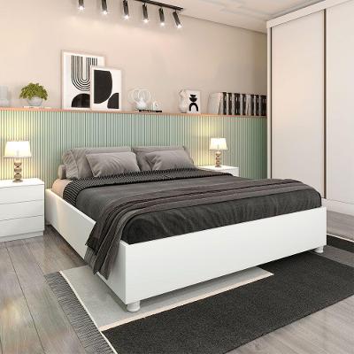 Cama Box Casal Monaco Em Mdp Com Pés Tcil Neve