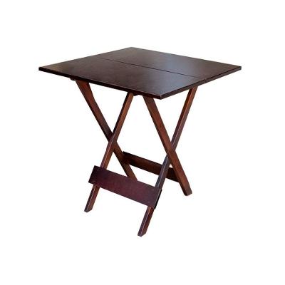 Mesa Para Pizzaria Dobravel De Madeira 80x80 - Imbuia - Marrom