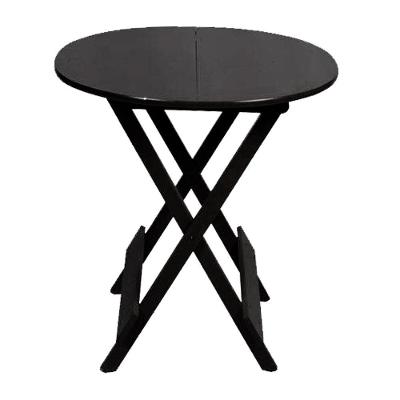 Mesa Para Bar E Café Dobravel De Madeira 70 Redonda - Preto - Preto