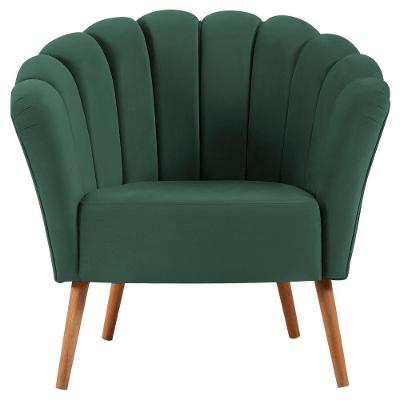 Poltrona Decorativa Pes Tauari 7048 Veludo Verde Dmobiliario Verde