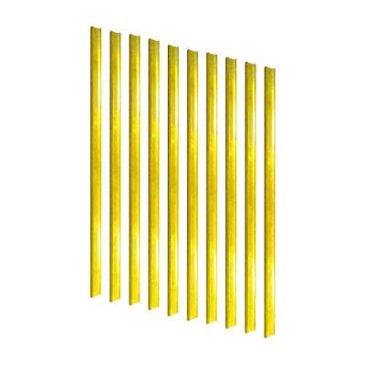 Kit - 10 Porta Etiqueta Simples 90 Cm Amarelo Com Acrílico New Plus/plus - Sa Gôndolas