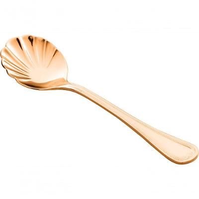 Colher De Aço Inox P/Açúcar Pvd Geneve Rose Gold