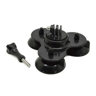 Ventosa Tripla para Câmeras GoPro e Similares - Preto