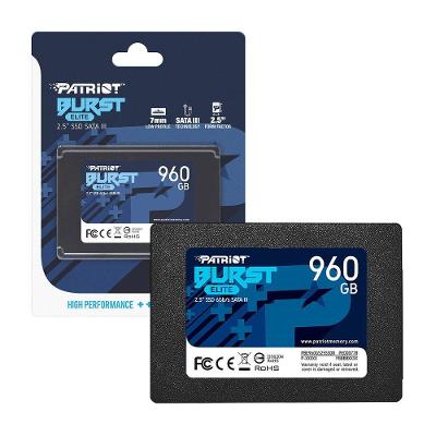 Ssd 960gb Patriot Burst Elite, Sata Iii 6gb/s, Leitura 450mb/s, Gravação 320mb/s - Pbe960gs25ssdr