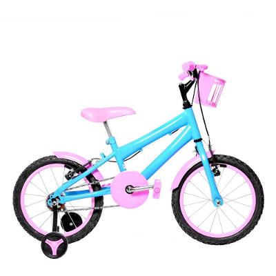 Bicicleta Infantil Feminina Aro 16 Alumínio Colorido Azul Claro E Rosa