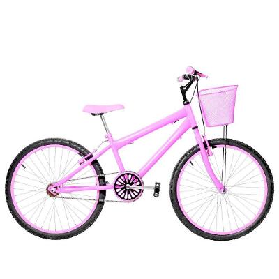 Bicicleta Feminina Aro 24 Alumínio Colorido Cor Rosa