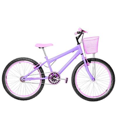 Bicicleta Feminina Aro 24 Aero Cor Lilás E Rosa
