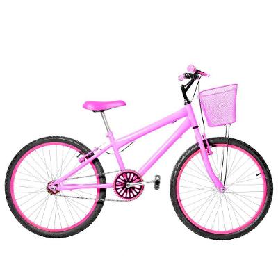 Bicicleta Feminina Aro 24 Alumínio Colorido Cor Rosa E Pink