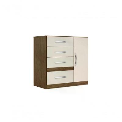Cômoda Sapateira 4 Gavetas Vênus Castanho Baunilha