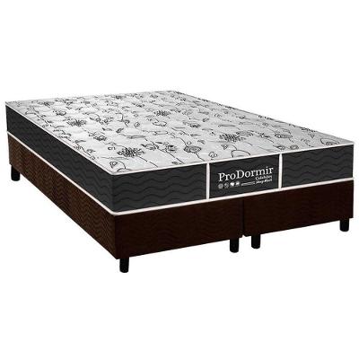 Cama Box King: Colchão Molas Probel Prolastic ProDormir Sleep + Base CRC Suede Marrom(193x203)