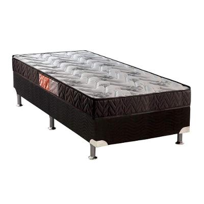Cama Box Solteiro: Colchão Espuma Paropas D23 Pasquale + Base Unviersal Suede Black CRC(88x188)