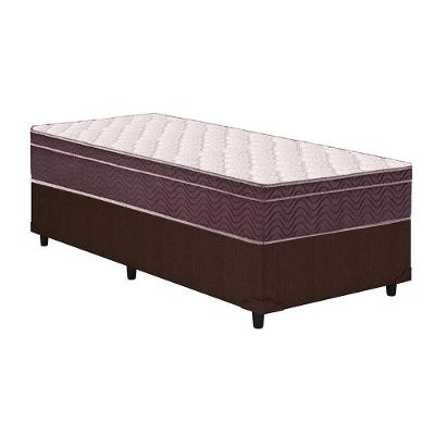 Cama Box Solteiro: Colchão Anatômico Ortobom D28/EP Airtech 60 + Base CRC Courano Brown(88x188)
