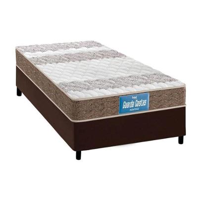 Cama Box Solteiro: Colchão Ortopédico Probel D33/EP Anatômico Guarda Costas Próintense Double Face + Base CRC Courano Brown(88x188)