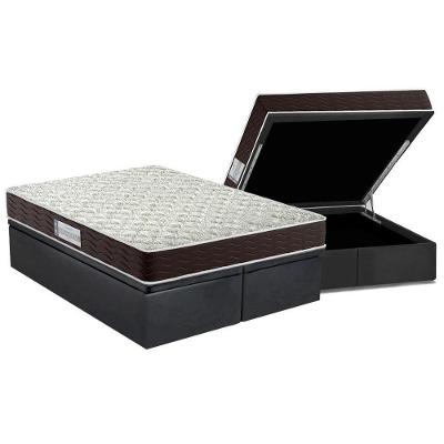 Cama Box Baú King: Colchão Espuma D33 Probel Prodormir Advanced + Base Crc Suede Gray(193X203)