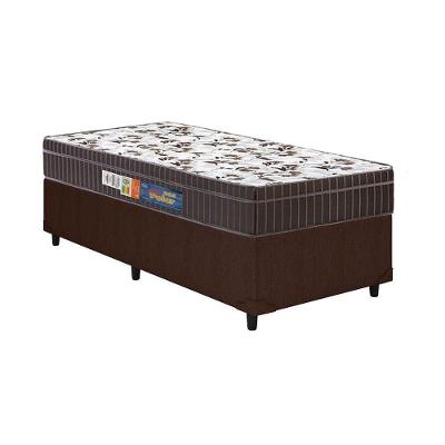 Cama Box Solteiro: Colchão Espuma D33 Polar Pérola + Base CRC Courano Brown(88x188)