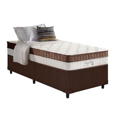 Cama Box Solteiro: Colchão Molas Ensacadas Anjos MasterPocket King Best Marrom + Base CRC Courano Brown(88x188)