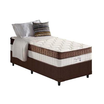 Cama Box Solteiro: Colchão Molas Ensacadas Anjos MasterPocket King Best Marrom + Base CRC Courano Brown(88x188)