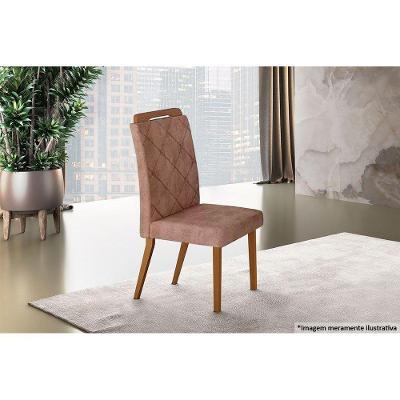 Cadeira Sala de Jantar Melissa Madeira Kit 2 Un Capuccino/Veludo Creme - Rufato
