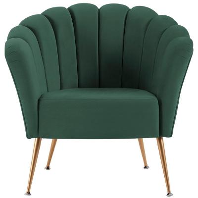 Poltrona Decorativa Pes Aço Dourado 7048 Veludo Verde Dmobiliario Verde