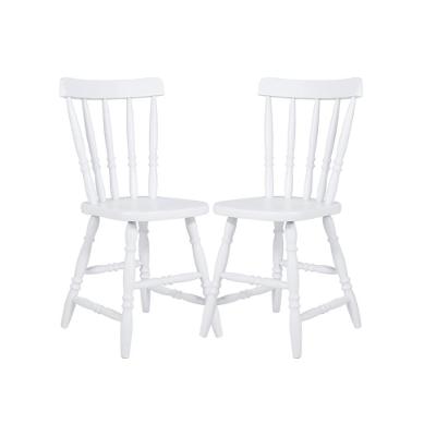 Kit Cadeira Ditália Madeira Maciça Eucalipto 2unidades Cor:branco Branco