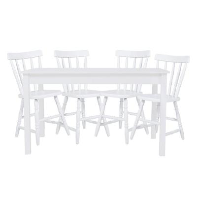 Mesa De Jantar Ditália Com 4 Cadeiras Ja-225 Cor:branco Branco