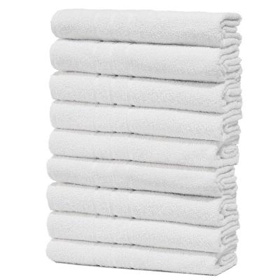 Kit Com 9 Toalhas De Rosto Para Hotel - Profissional Prata - Branco