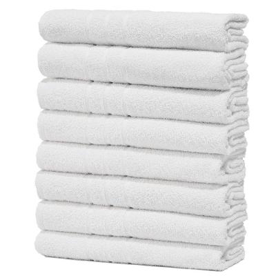 Kit Com 8 Toalhas De Rosto Para Hotel - Profissional Prata - Branco