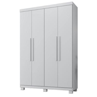Guarda Roupa Milão 4 Portas 3 Gavetas Em Mdp Benetil Móveis Branco