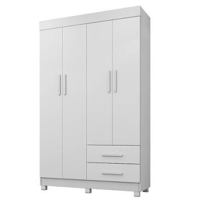 Guarda Roupa Copacabana New 4 Portas 2 Gavetas Benetil Móveis Branco
