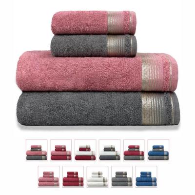Jogo De Toalhas Gigante 4 Peças 380g-m2 100% Algodão Sublime - Rosa Crochê + Gris