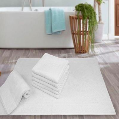 Kit 4 Toalhas De Piso Hotel Atacado Alta Absorção Prata - Branco