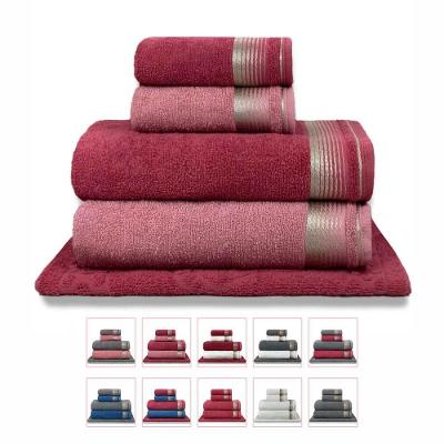 Jogo De Toalhas Gigante 5 Peças 380g-m2 100% Algodão Sublime - Terracota + Rosa Crochê